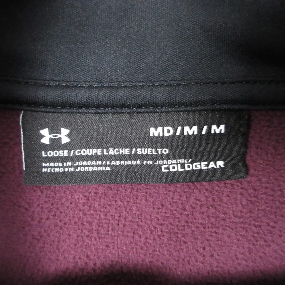 Under Armour Sweater Mens Medium Purple Cold Gear Fleece Golf 1/4 Zip‎ Pullover